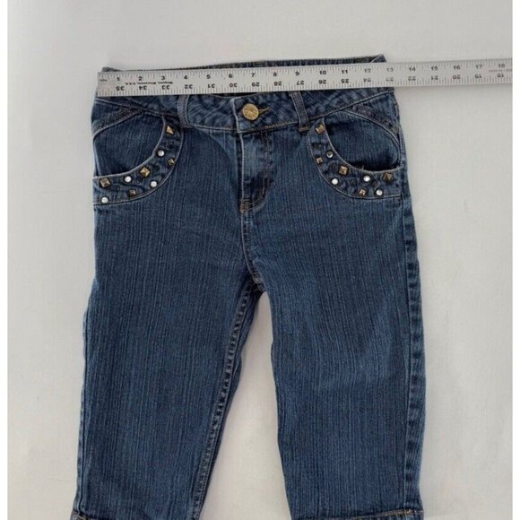 Vtg Disney Hannah Montana Girl’s Denim Embellished Bermuda Shorts Sz 12 Y2K - Picture 4 of 6